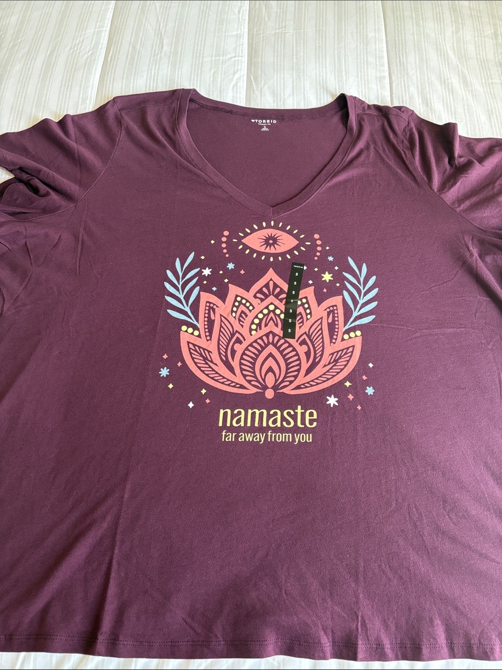 torrid Plum V-Neck Namaste Lotus Graphic Tee
